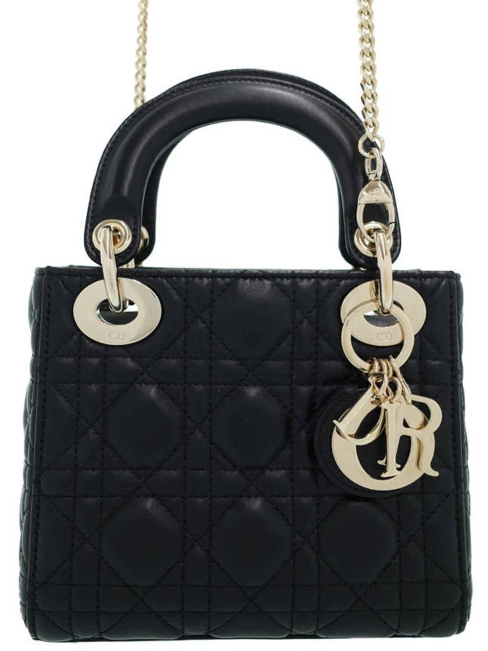 Christian Dior Lady black Cannage lambskin Dior Bag Black